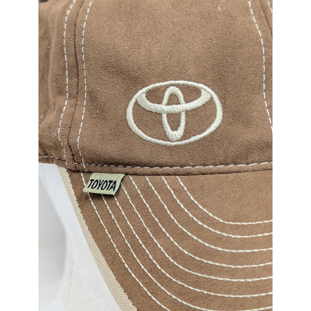 Toyota Moving Forward Planet Kaizen Brown Faux Suede Baseball Cap Hat Mens OSFA - Picture 2 of 9